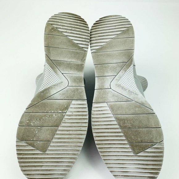 Marc Fisher Muscle Wedge Sneakers 8.5M Gray Knit Fabric Pull On High Top Shoes - Picture 7 of 7
